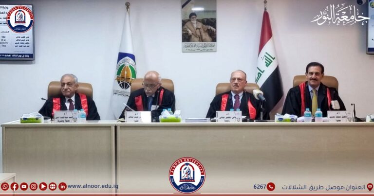 رئيس قسم الاعلام الرقمي في كلية الاداب بجامعة النور يرأس لجنة مناقشة طالب ماجستير في النجف الاشرف